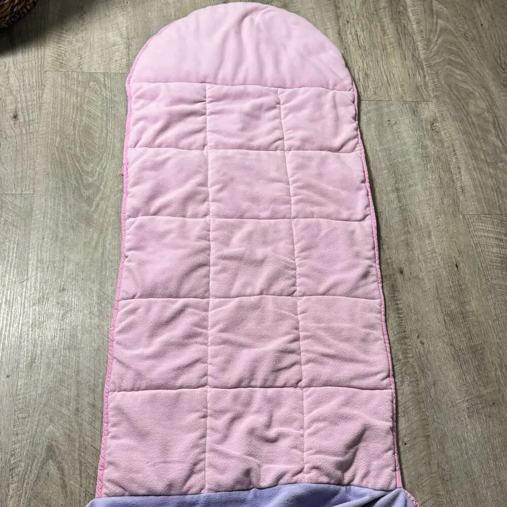 Pottery Barn Kids Mackenzie Nap Mat Pink with Purple Fleece Unicorn Blanket